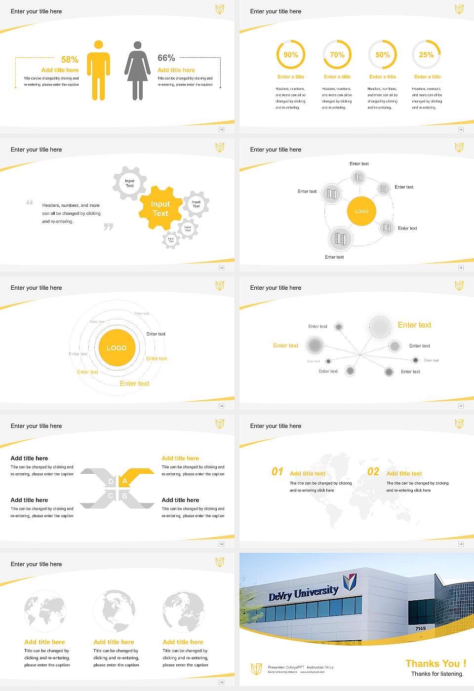Devry University-Arizona Course/Courseware Creation PPT Template16:9 ratio PPT effect preview image4