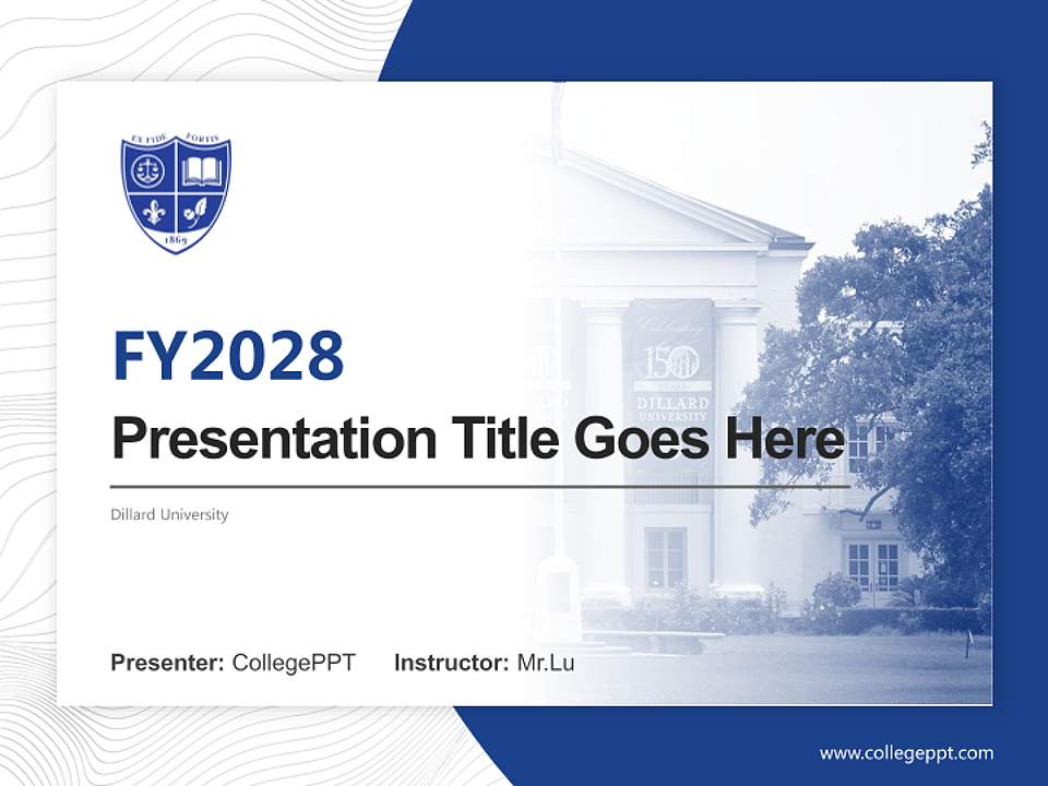 Dillard University Academic Presentation/Research Findings Report PPT Template4:3 ratio PPT effect preview image5