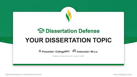 Delaware Valley University Graduation Thesis Defense PPT Template