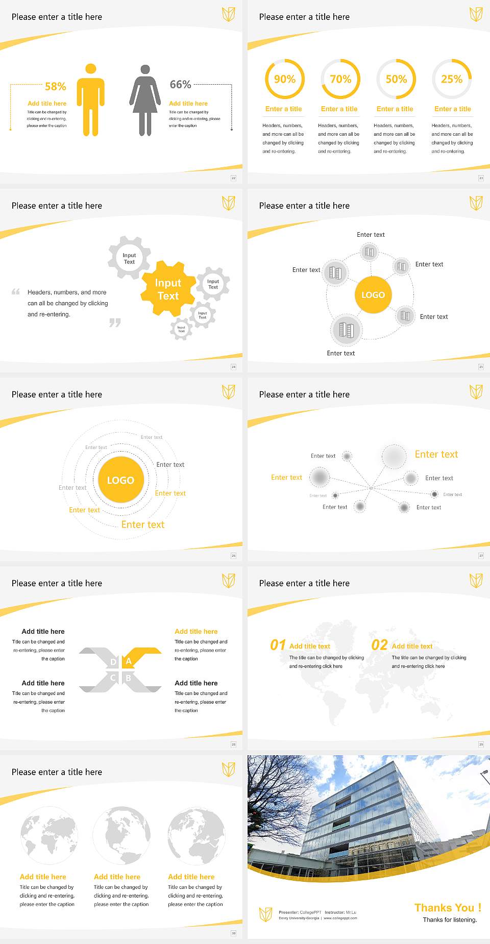 Devry University-Georgia Course/Courseware Creation PPT Template4:3 ratio PPT effect preview image4