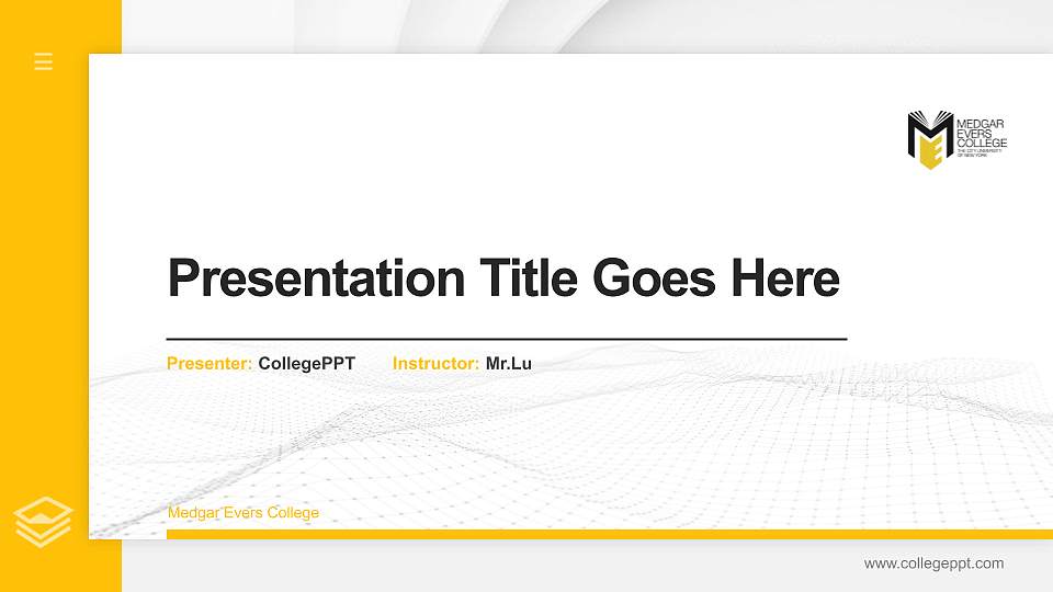 Medgar Evers College Thesis Proposal/Graduation Defense PPT Template16:9 ratio PPT effect preview image