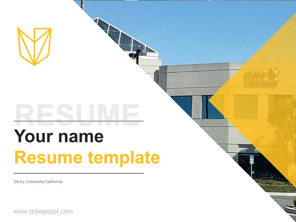 Devry University-California Resume PPT Template4:3 ratio PPT effect preview image5