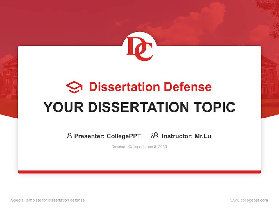 Davidson College Graduation Thesis Defense PPT Template4:3 ratio PPT effect preview image7