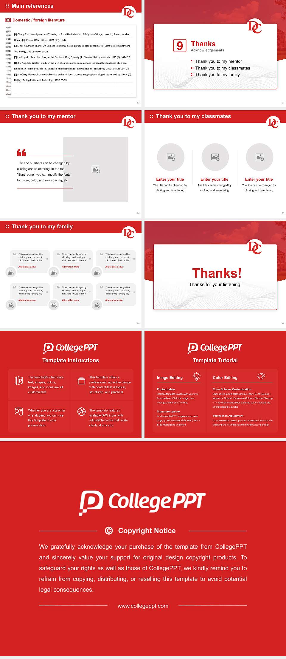 Davidson College Graduation Thesis Defense PPT Template4:3 ratio PPT effect preview image7