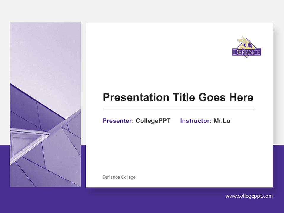 Defiance College General Purpose PPT Template4:3 ratio PPT effect preview image6