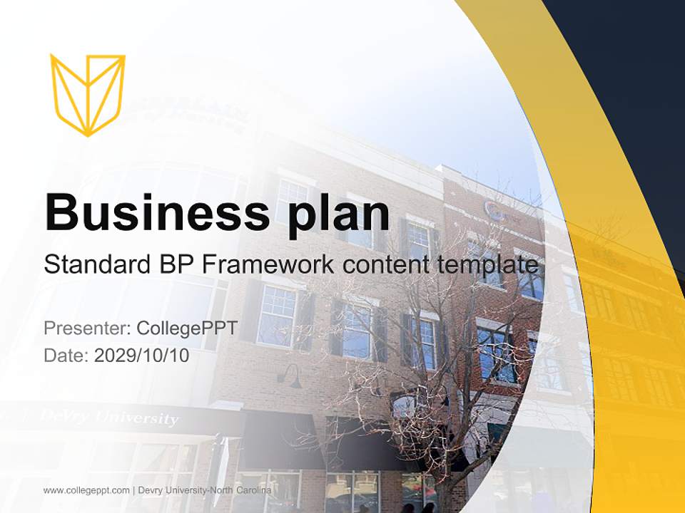 Devry University-North Carolina Competition/Entrepreneurship Contest PPT Template4:3 ratio PPT effect preview image9