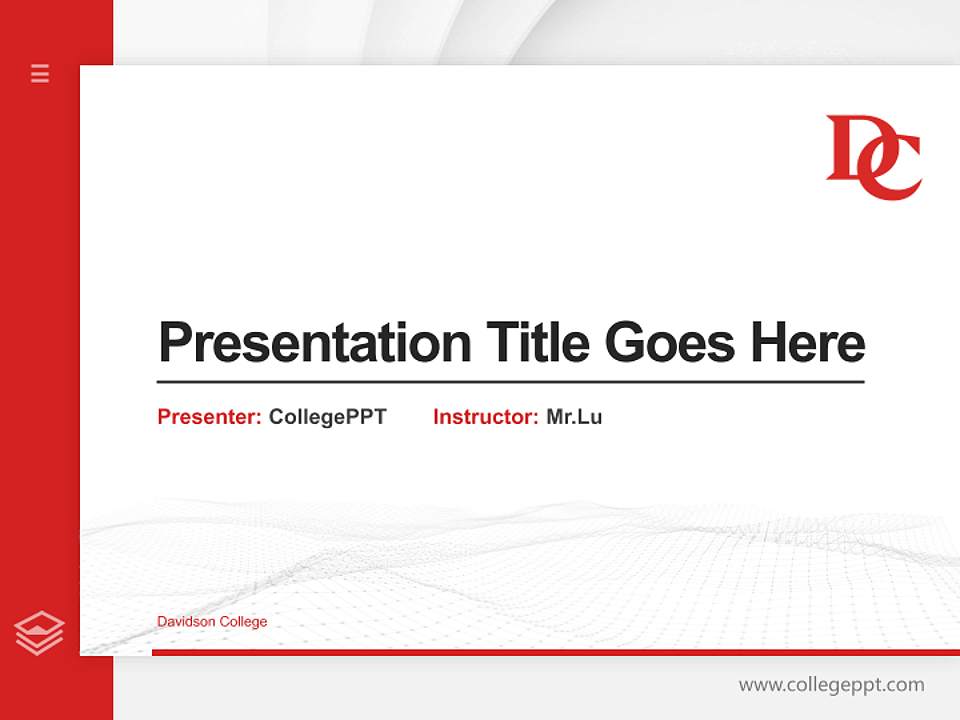 Davidson College Thesis Proposal/Graduation Defense PPT Template4:3 ratio PPT effect preview image5