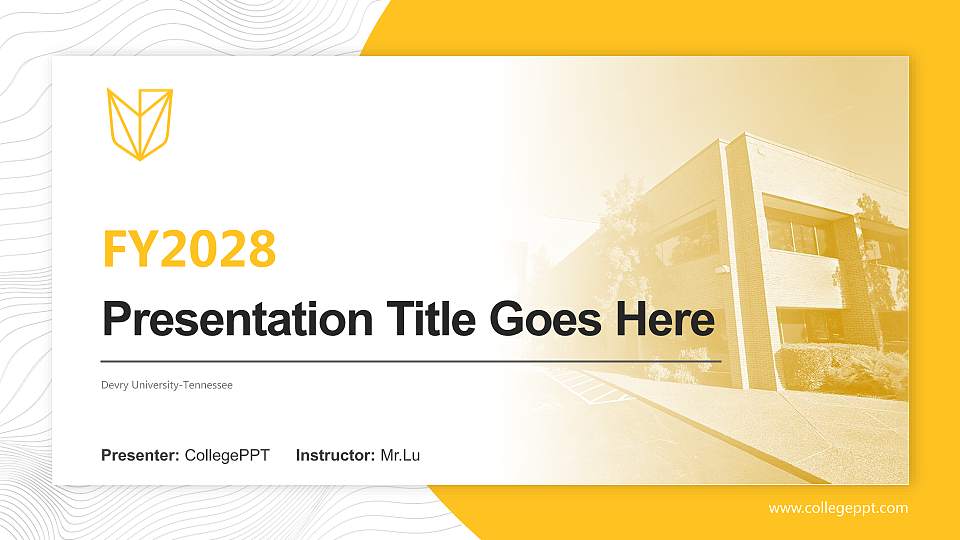 Devry University-Tennessee Academic Presentation/Research Findings Report PPT Template16:9 ratio PPT effect preview image