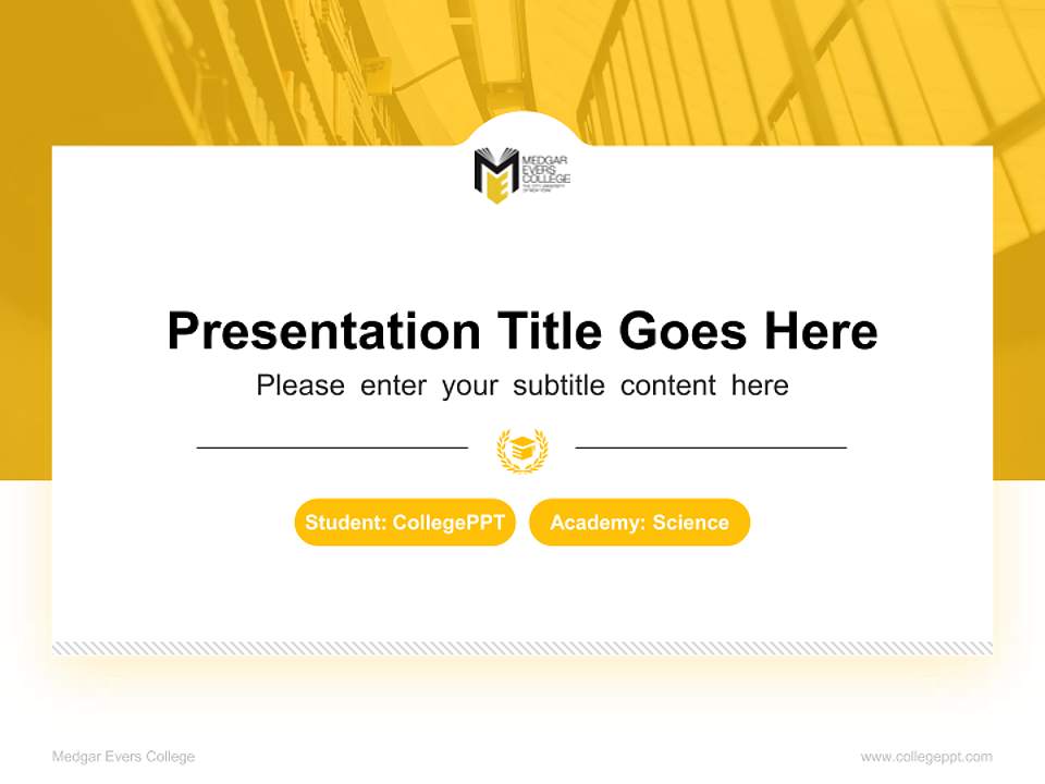 Medgar Evers College National Scholarship Defense PPT Template4:3 ratio PPT effect preview image4