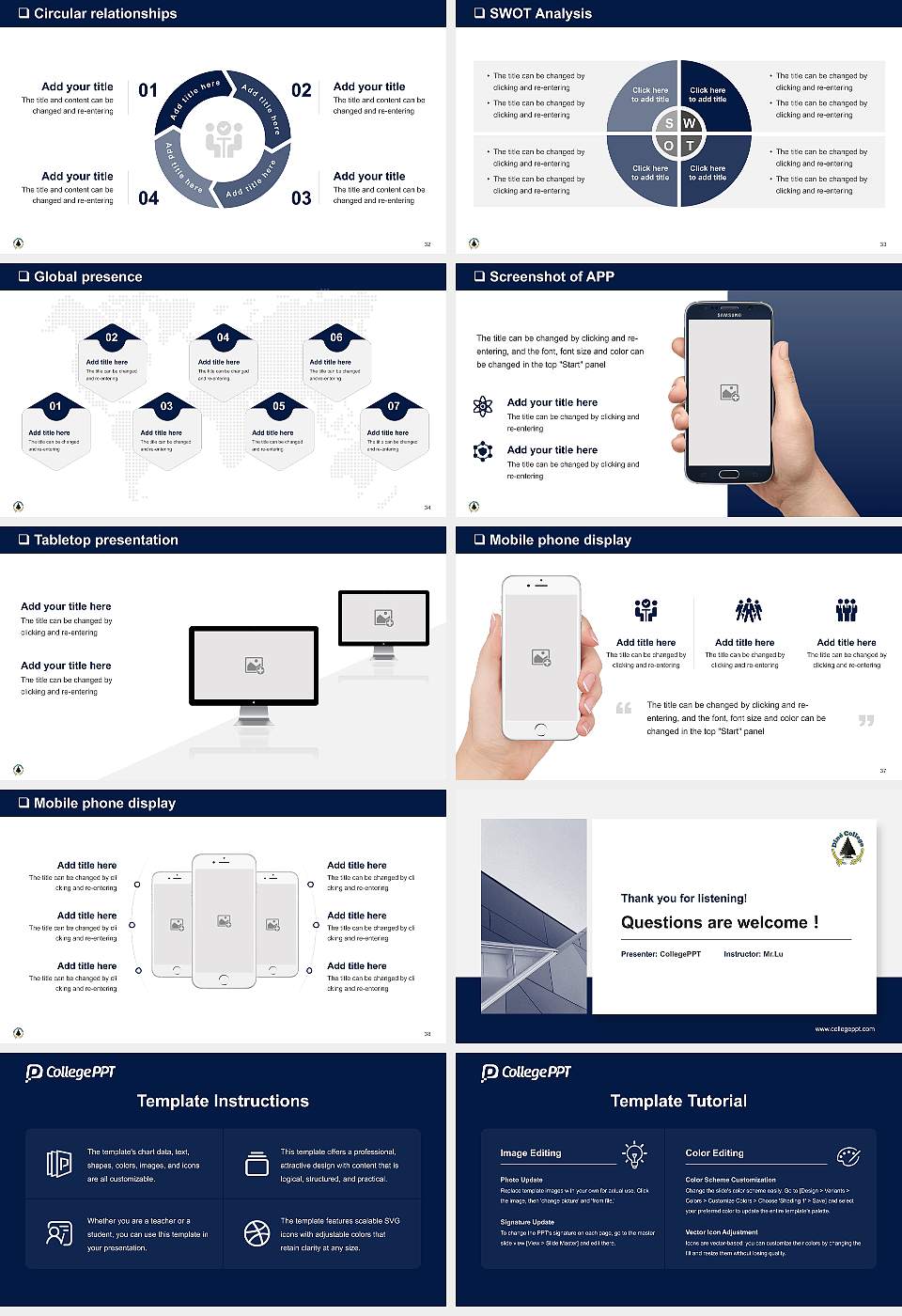 Dine College General Purpose PPT Template16:9 ratio PPT effect preview image5