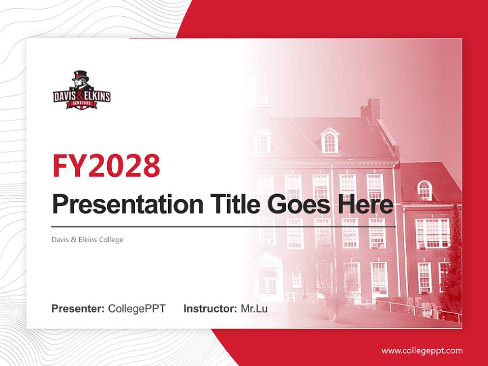 Davis & Elkins College Academic Presentation/Research Findings Report PPT Template4:3 ratio PPT effect preview image5