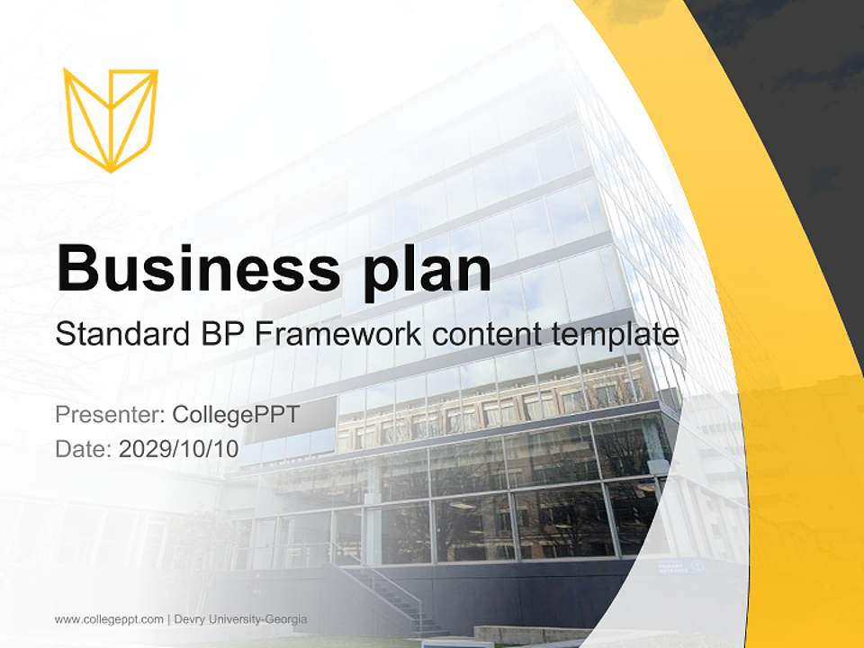 Devry University-Georgia Competition/Entrepreneurship Contest PPT Template4:3 ratio PPT effect preview image9