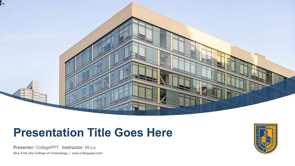New York City College of Technology Course/Courseware Creation PPT Template16:9 ratio PPT effect preview image