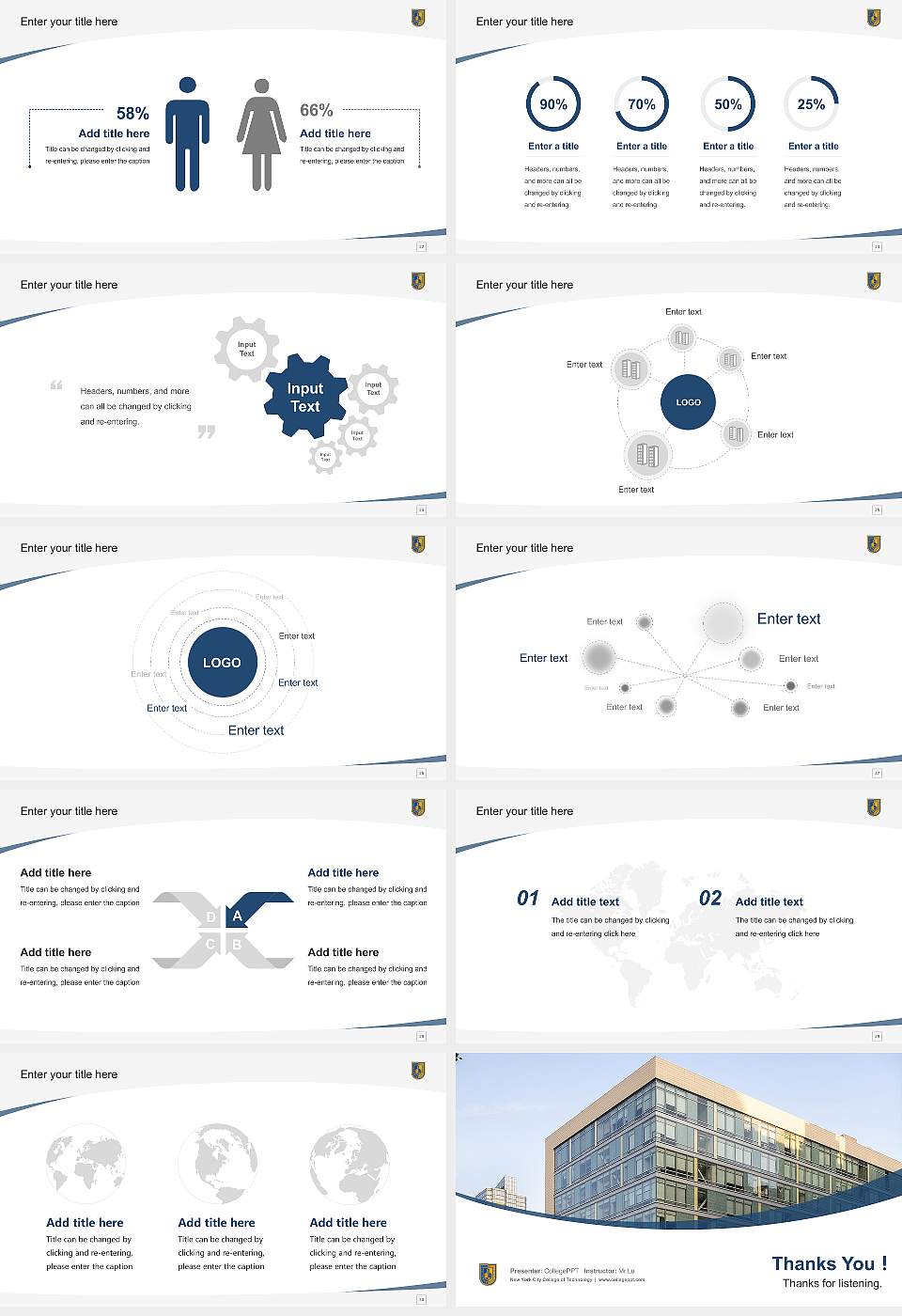 New York City College of Technology Course/Courseware Creation PPT Template16:9 ratio PPT effect preview image4