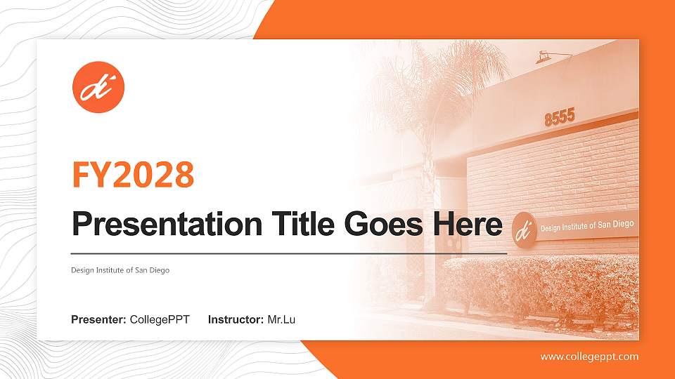 Design Institute of San Diego Academic Presentation/Research Findings Report PPT Template16:9 ratio PPT effect preview image