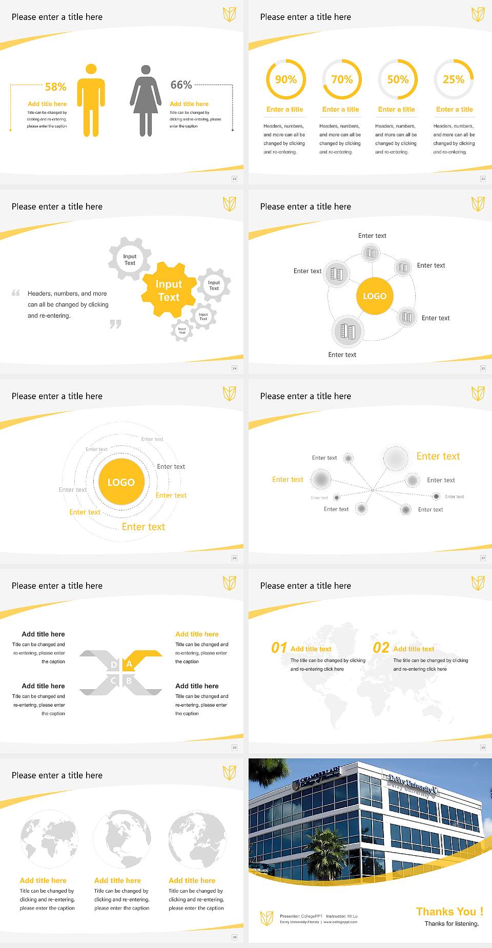 Devry University-Florida Course/Courseware Creation PPT Template4:3 ratio PPT effect preview image4