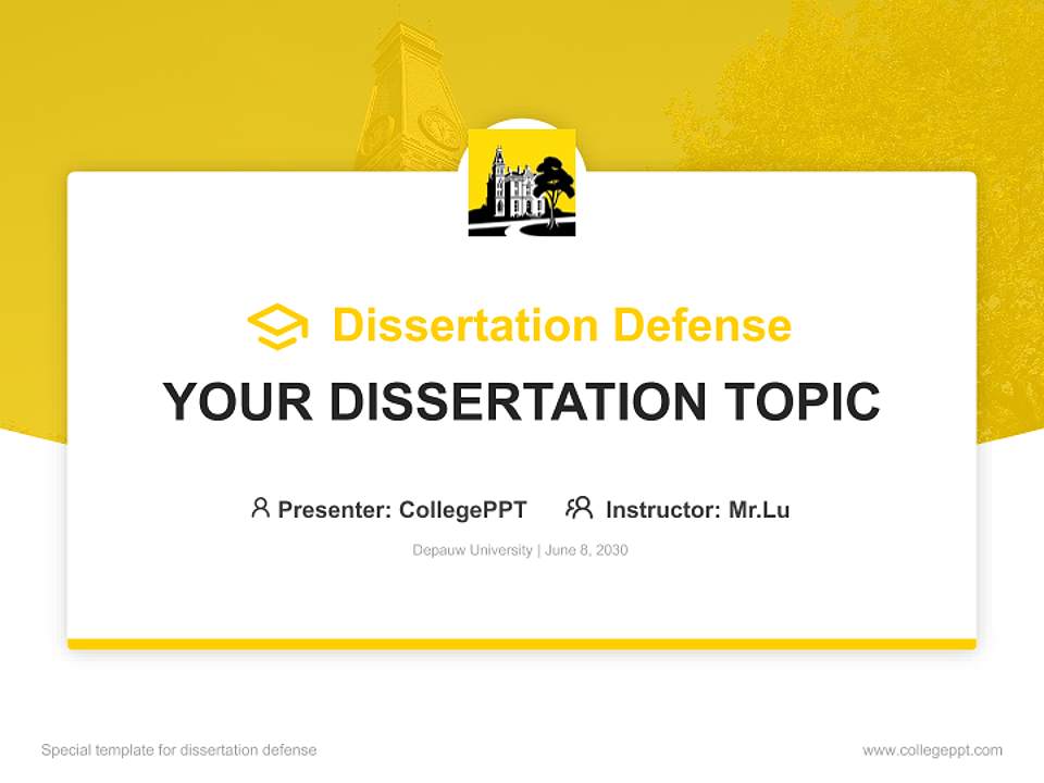 Depauw University Graduation Thesis Defense PPT Template4:3 ratio PPT effect preview image7