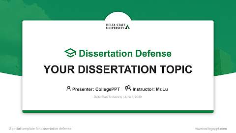 Delta State University Graduation Thesis Defense PPT Template