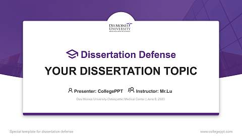 Des Moines University-Osteopathic Medical Center Graduation Thesis Defense PPT Template