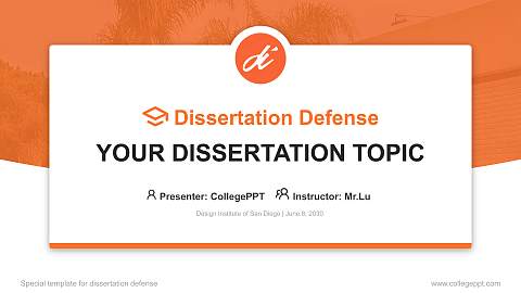 Design Institute of San Diego Graduation Thesis Defense PPT Template