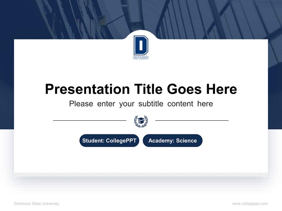 Dickinson State University National Scholarship Defense PPT Template4:3 ratio PPT effect preview image4