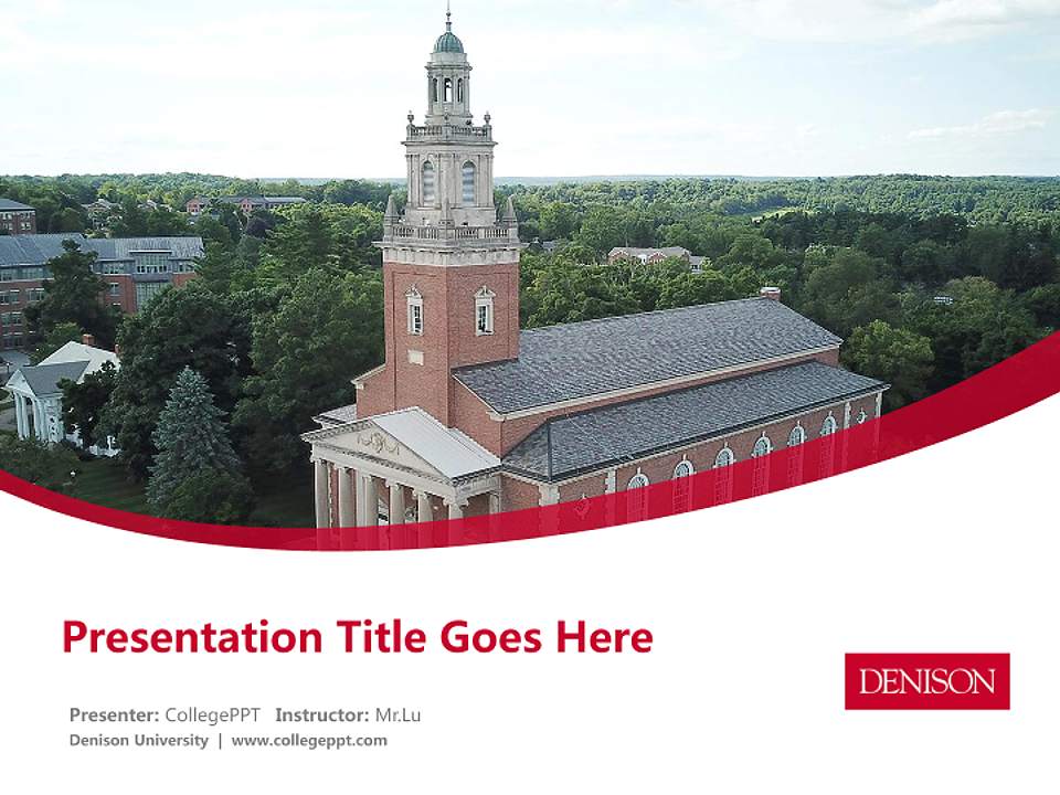 Denison University Course/Courseware Creation PPT Template4:3 ratio PPT effect preview image5