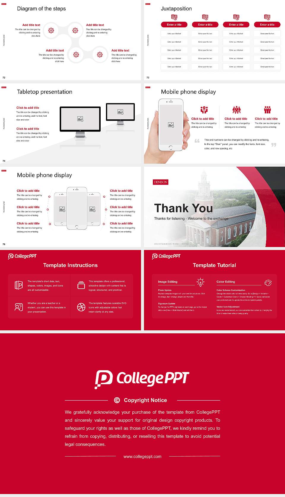 Denison University Competition/Entrepreneurship Contest PPT Template16:9 ratio PPT effect preview image9