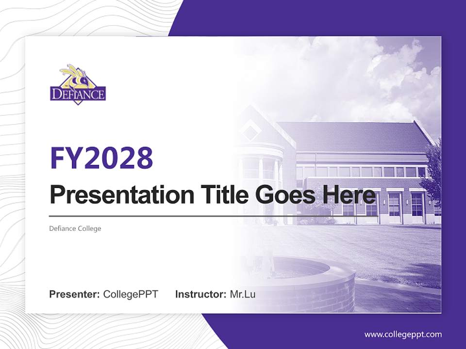 Defiance College Academic Presentation/Research Findings Report PPT Template4:3 ratio PPT effect preview image5