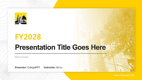 Depauw University Academic Presentation/Research Findings Report PPT Template