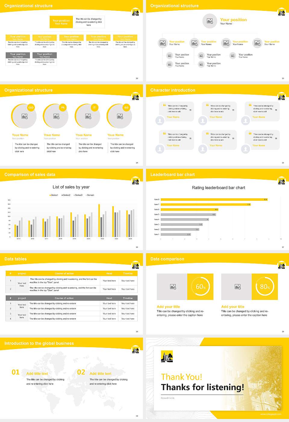 Depauw University Academic Presentation/Research Findings Report PPT Template16:9 ratio PPT effect preview image4