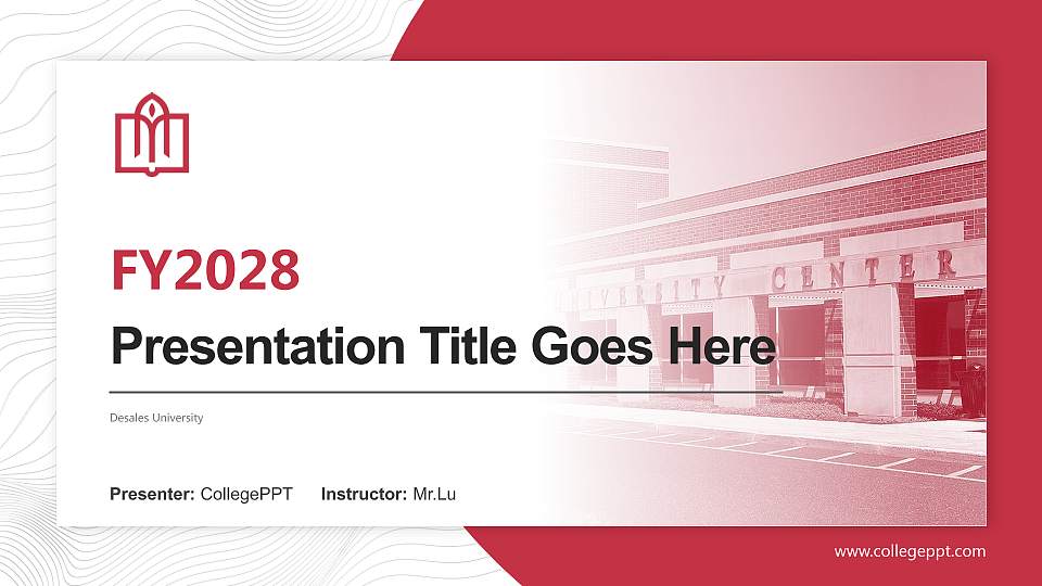 Desales University Academic Presentation/Research Findings Report PPT Template16:9 ratio PPT effect preview image