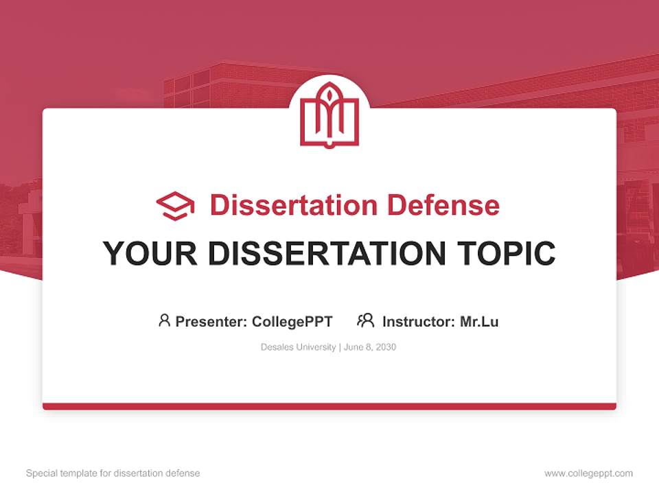 Desales University Graduation Thesis Defense PPT Template4:3 ratio PPT effect preview image7