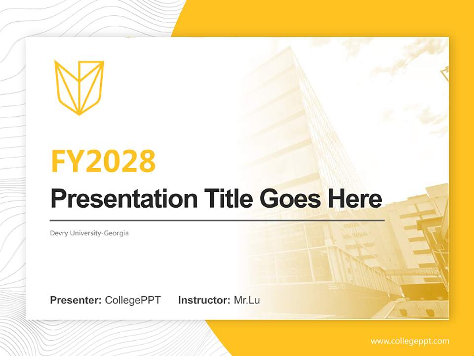 Devry University-Georgia Academic Presentation/Research Findings Report PPT Template4:3 ratio PPT effect preview image5