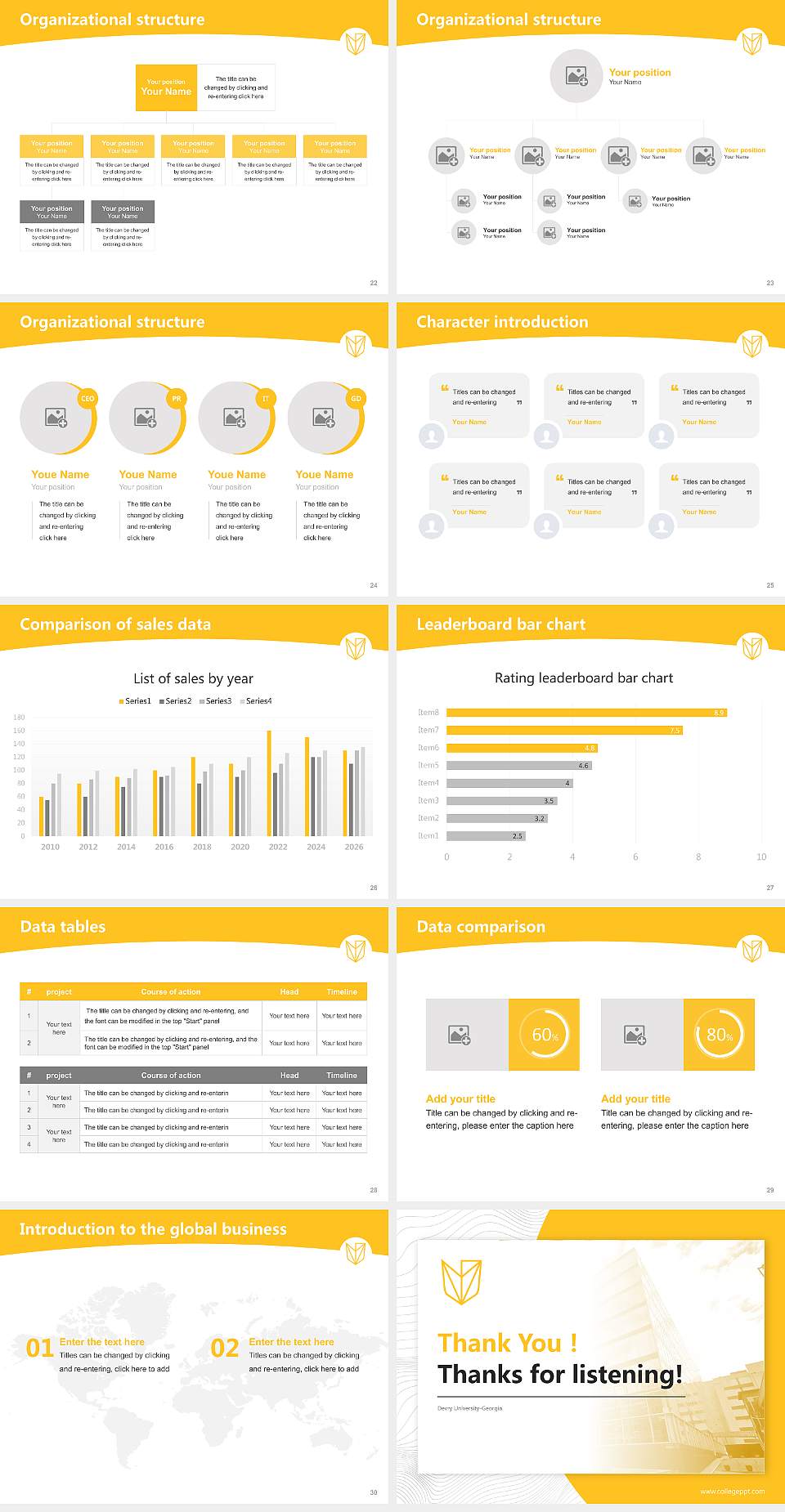 Devry University-Georgia Academic Presentation/Research Findings Report PPT Template4:3 ratio PPT effect preview image4