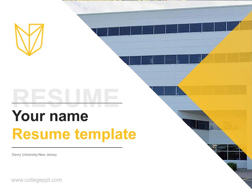 Devry University-New Jersey Resume PPT Template4:3 ratio PPT effect preview image5