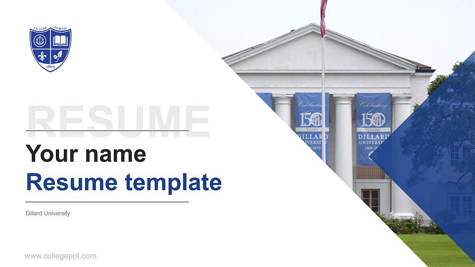Dillard University Resume PPT Template16:9 ratio PPT effect preview image