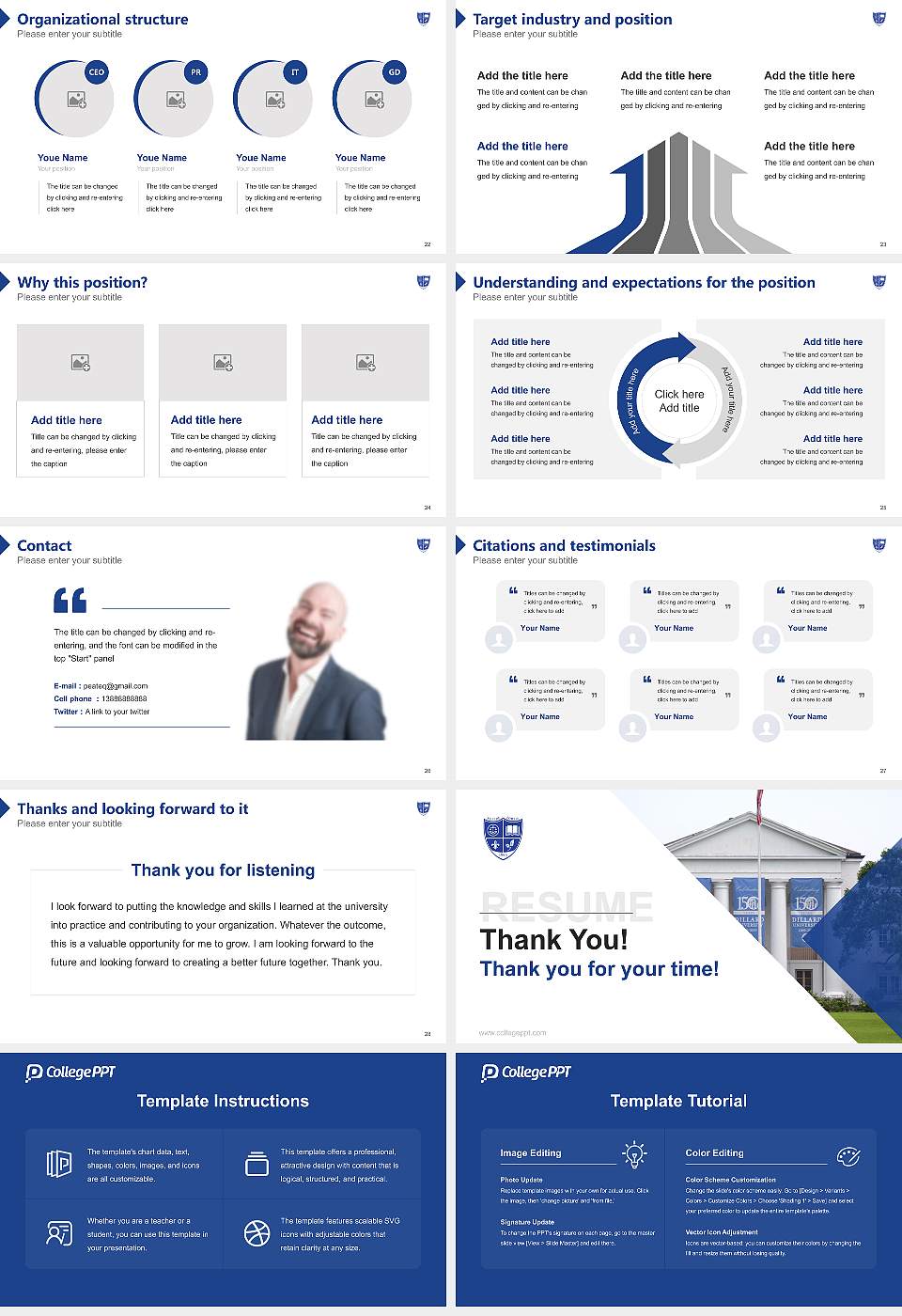 Dillard University Resume PPT Template16:9 ratio PPT effect preview image4