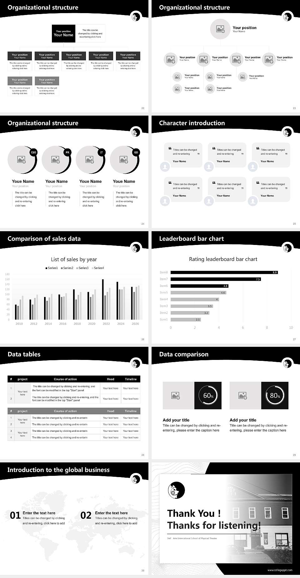 Dell’Arte International School of Physical Theatre Academic Presentation/Research Findings Report PPT Template4:3 ratio PPT effect preview image4