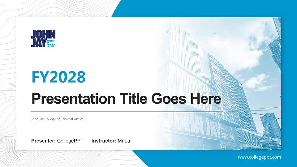 John Jay College of Criminal Justice Academic Presentation/Research Findings Report PPT Template16:9 ratio PPT effect preview image