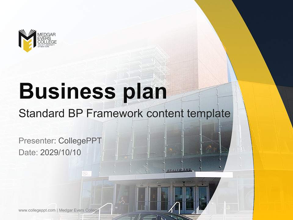 Medgar Evers College Competition/Entrepreneurship Contest PPT Template4:3 ratio PPT effect preview image9