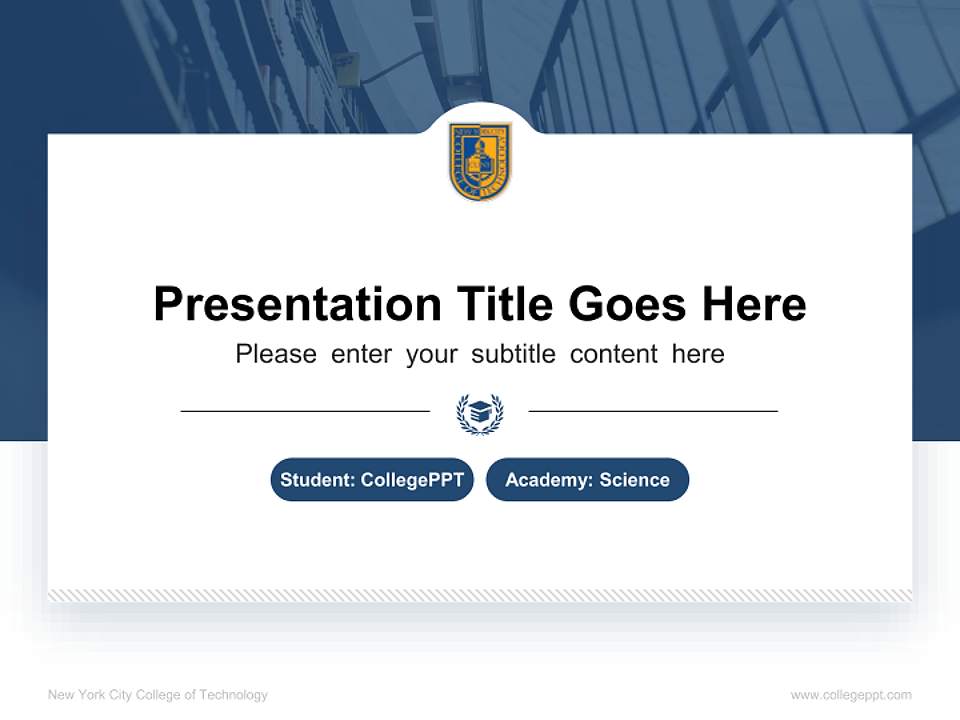 New York City College of Technology National Scholarship Defense PPT Template4:3 ratio PPT effect preview image4