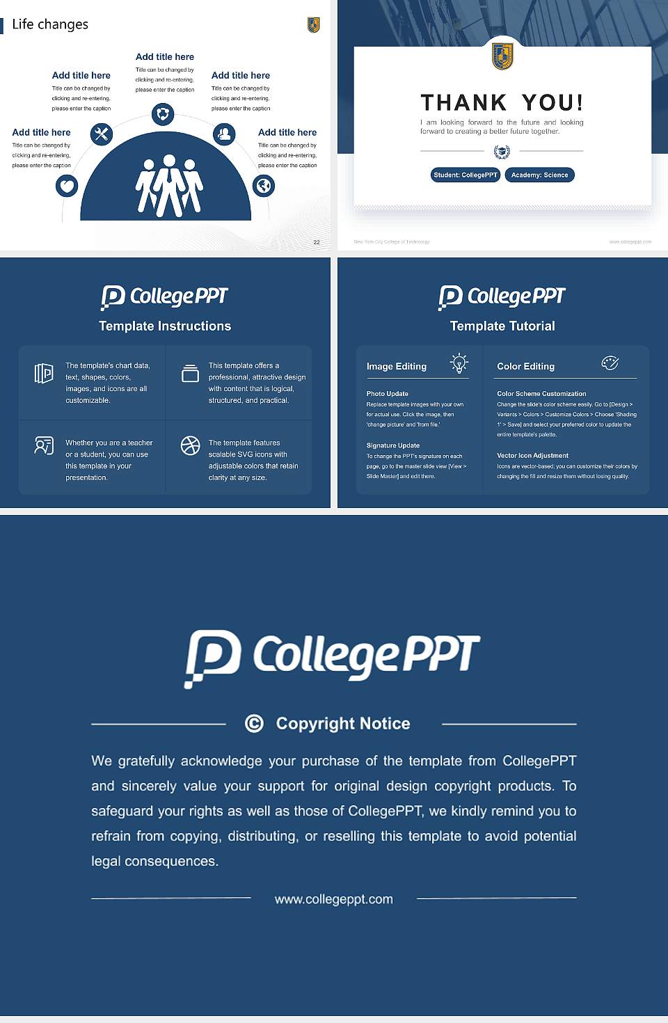 New York City College of Technology National Scholarship Defense PPT Template4:3 ratio PPT effect preview image4