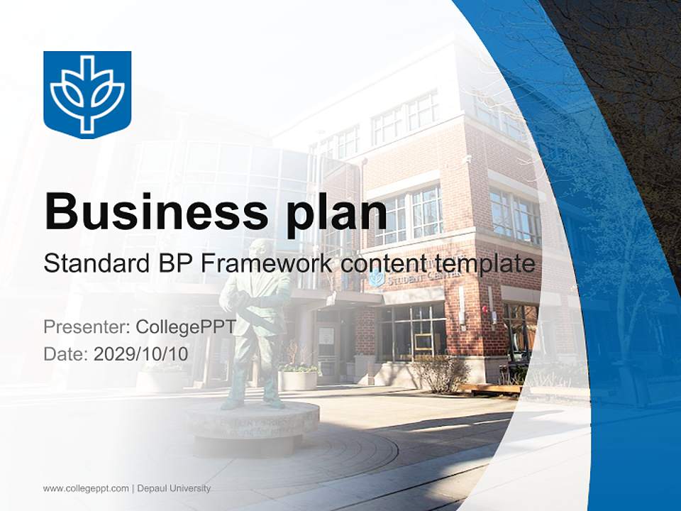 Depaul University Competition/Entrepreneurship Contest PPT Template4:3 ratio PPT effect preview image9