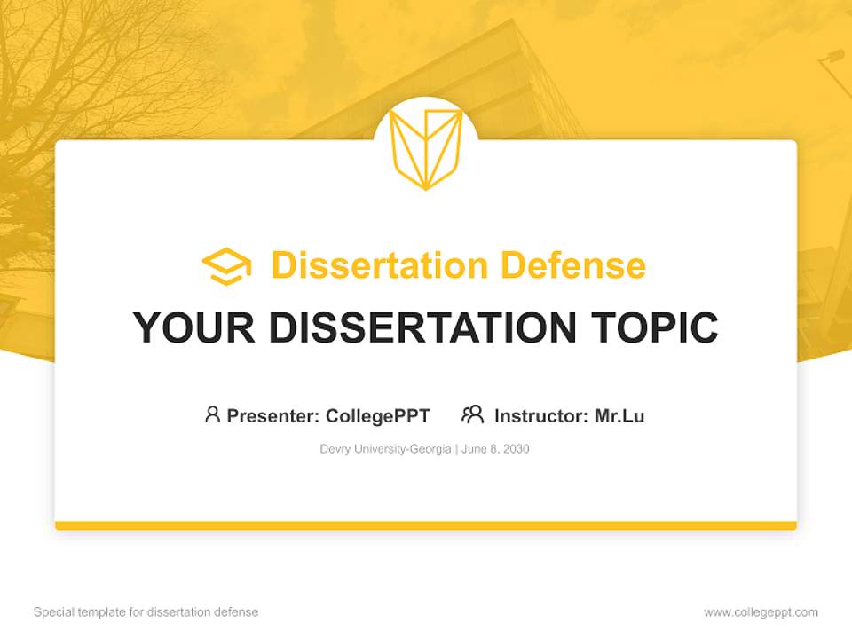 Devry University-Georgia Graduation Thesis Defense PPT Template4:3 ratio PPT effect preview image7