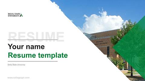 Delta State University Resume PPT Template
