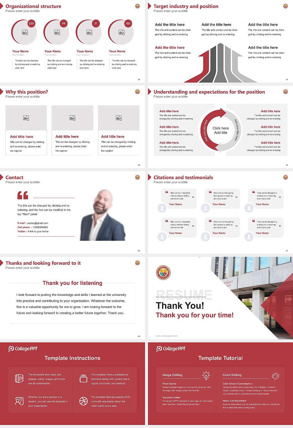 Divine Mercy University Resume PPT Template16:9 ratio PPT effect preview image4