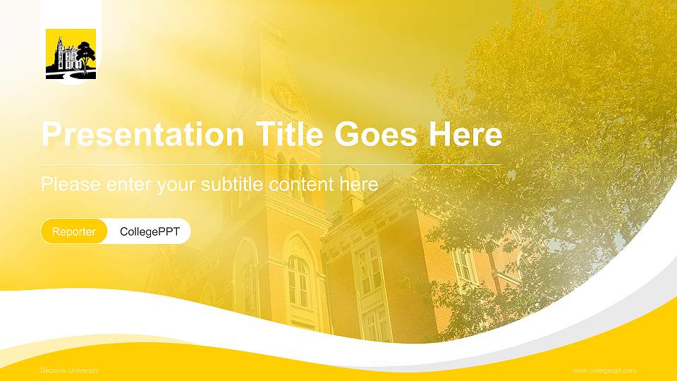 Depauw University Lecture Sharing and Networking Event PPT Template16:9 ratio PPT effect preview image