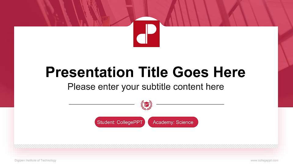 Digipen Institute of Technology National Scholarship Defense PPT Template16:9 ratio PPT effect preview image