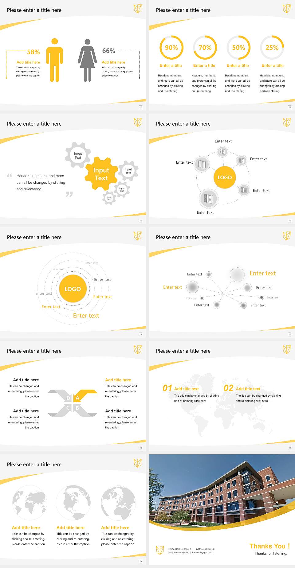 Devry University-Ohio Course/Courseware Creation PPT Template4:3 ratio PPT effect preview image4