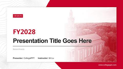 Denison University Academic Presentation/Research Findings Report PPT Template